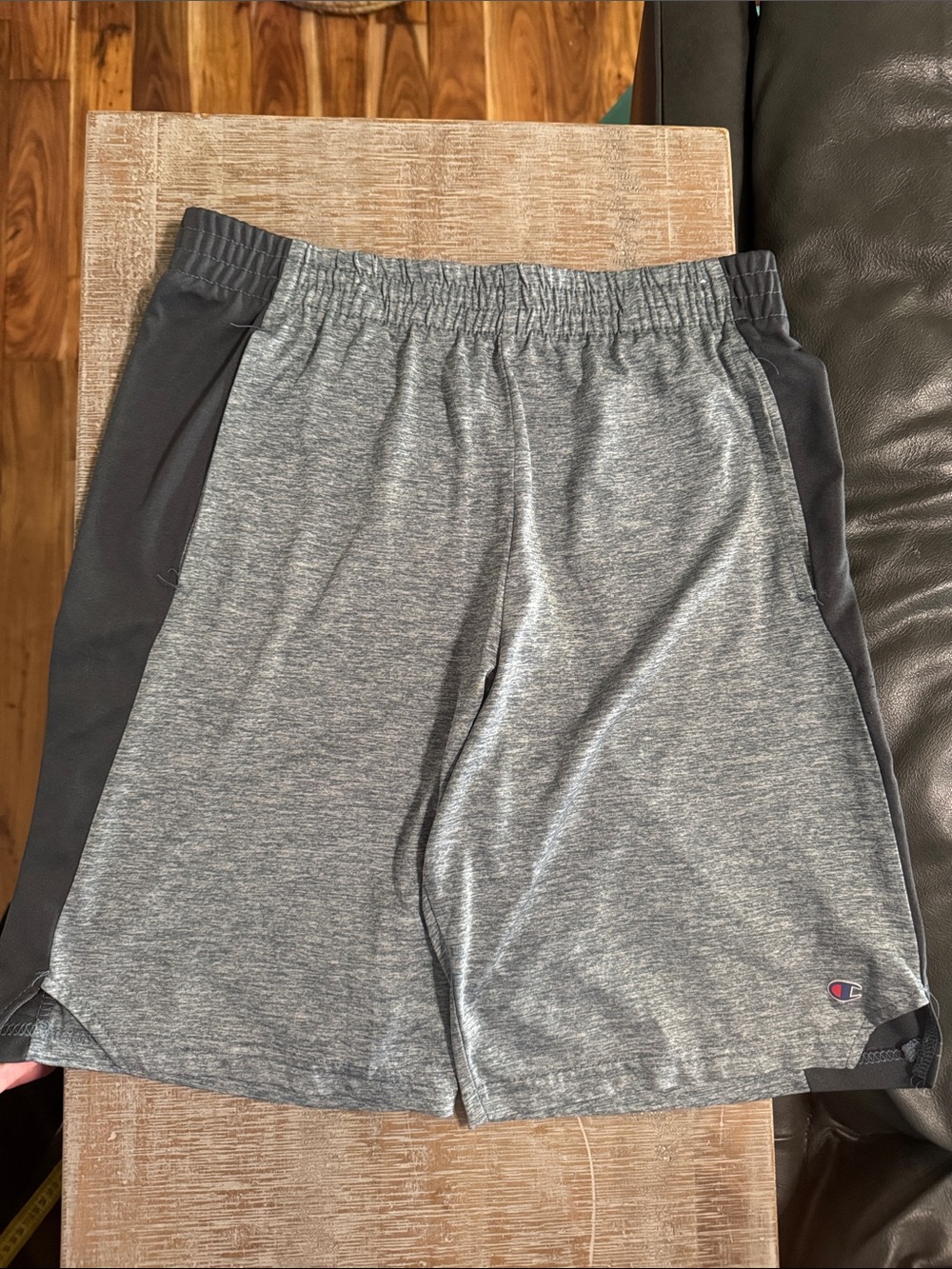 Champion Men’s Gray Athletic Shorts with Charcoal  Side Panels - size 18/20